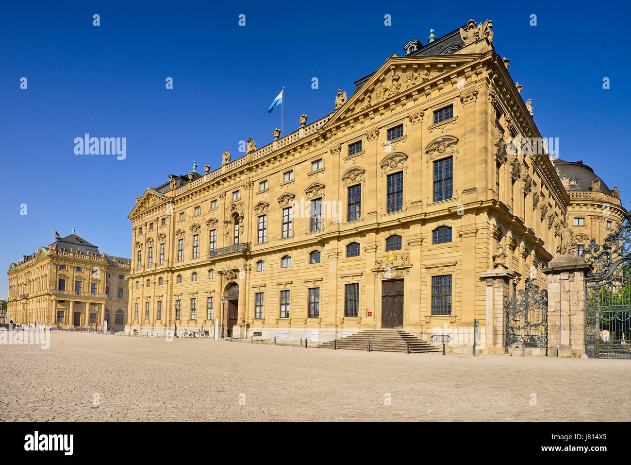 In Germania, in Baviera, Wurzburg, Wurzburg Residenz o Residence Palace, Veduta della facciata. Foto Stock