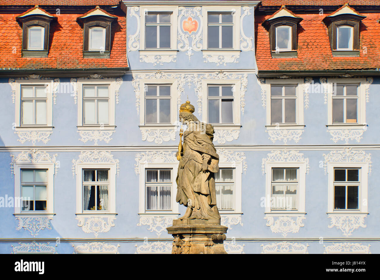 In Germania, in Baviera, Bamberg, Kaiserin Kunigunde statua, Imperatrice del Sacro Romano Impero dal matrimonio al Sacro Romano Imperatore Sant Enrico II e un cattolico Foto Stock