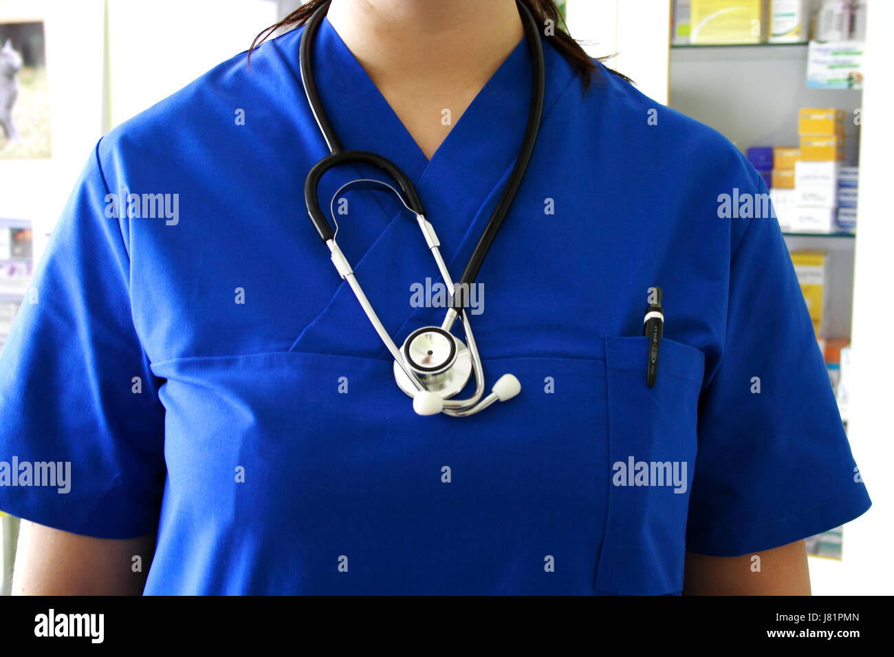 Closeup uniforme di uno stetoscopio infermiere e del medico medico medico medic Foto Stock