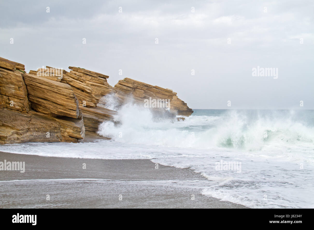 Triopetra, scogliere di platy arenaria nella creta, Grecia Foto Stock
