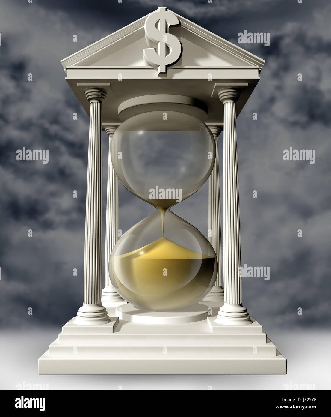 I prestiti bancari istituzione dollari dollaro valuta data ora ora indicazione Foto Stock