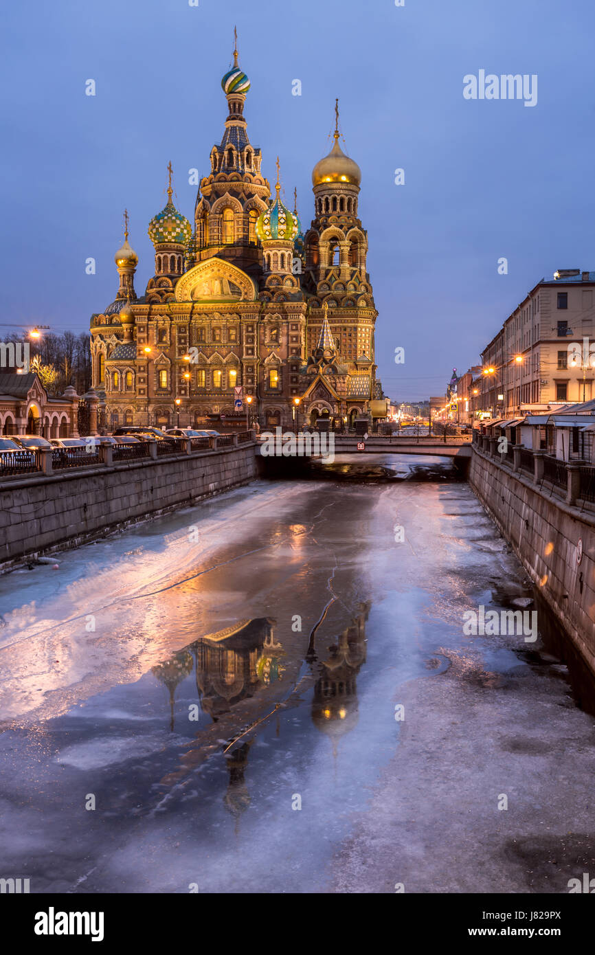 Chiesa del Salvatore sul Sangue versato in Mattinata, San Pietroburgo, Russia Foto Stock
