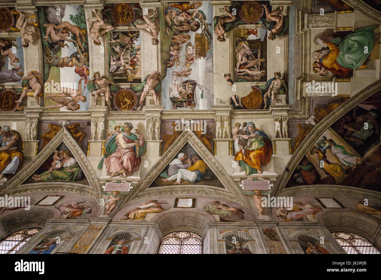 Città del Vaticano, Roma - marzo 02, 2016: interni e dettagli architettonici della cappella sistina, 02 marzo 2016, Città del Vaticano, Roma, Italia. Foto Stock
