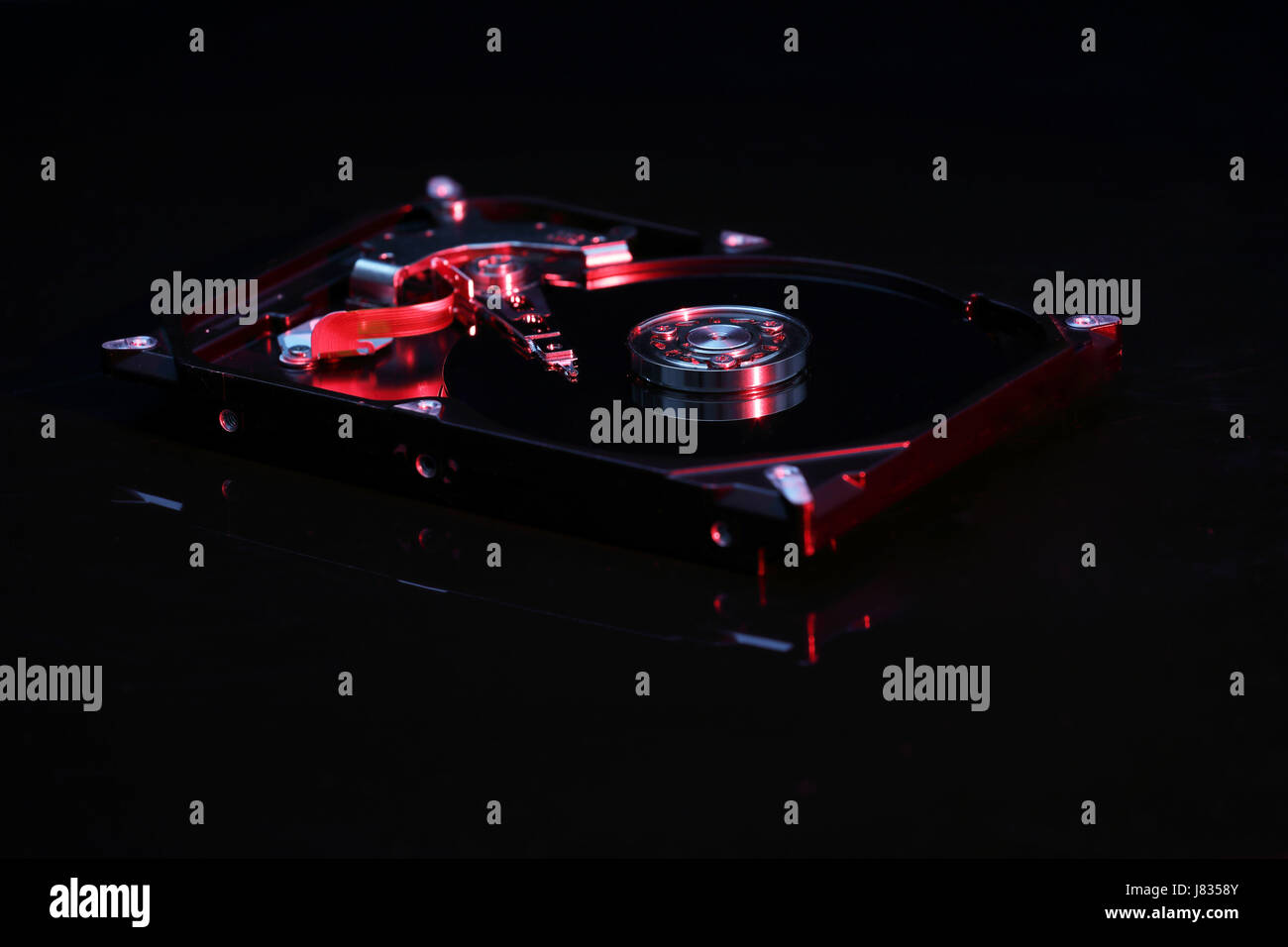 Disco in vinile e un disco rigido e registrare dati di concetto Foto Stock