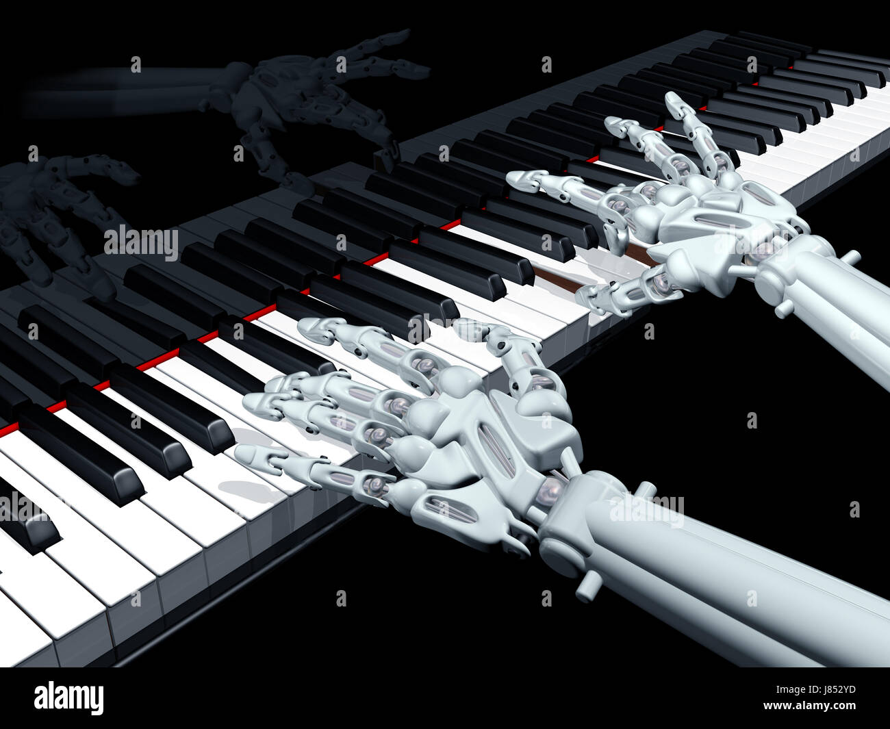 Atto di musica di prestazioni note di pianoforte pianista compositore robot macchina automatica Foto Stock