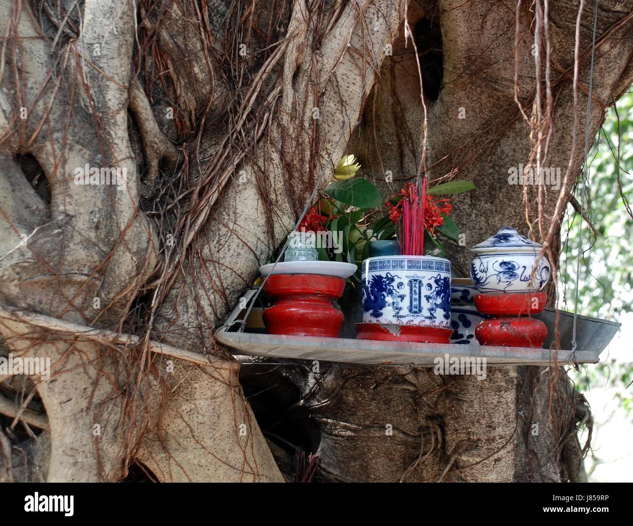 La religione ghost Viet Nam vietnam antenato culto estremo oriente asia ad albero altare vittima Foto Stock