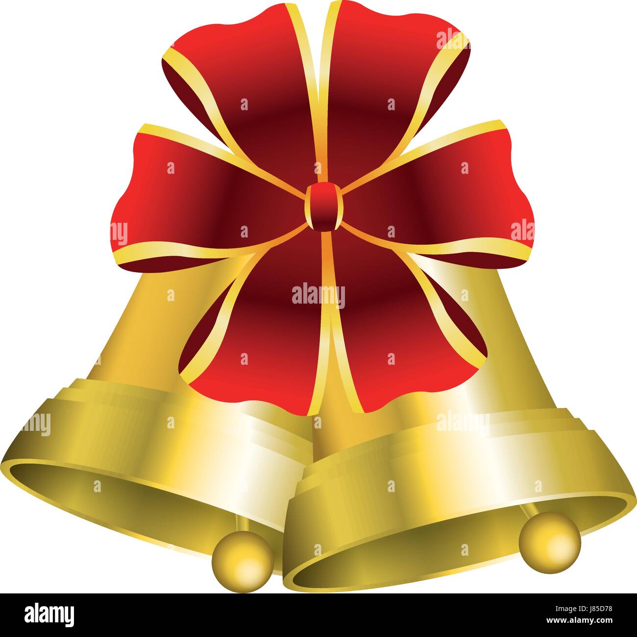 Immagini Campane Di Natale.Le Campane Di Natale Con Decorazioni Golden Ribbon Immagine E Vettoriale Alamy