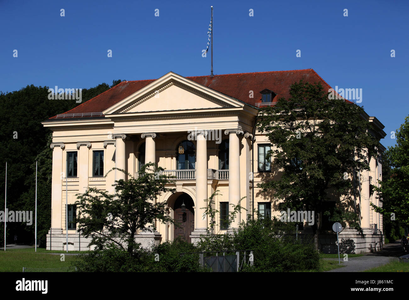 Tempio Baviera Germania Repubblica federale tedesca di Monaco di Baviera nobiltà classicismo blu Foto Stock