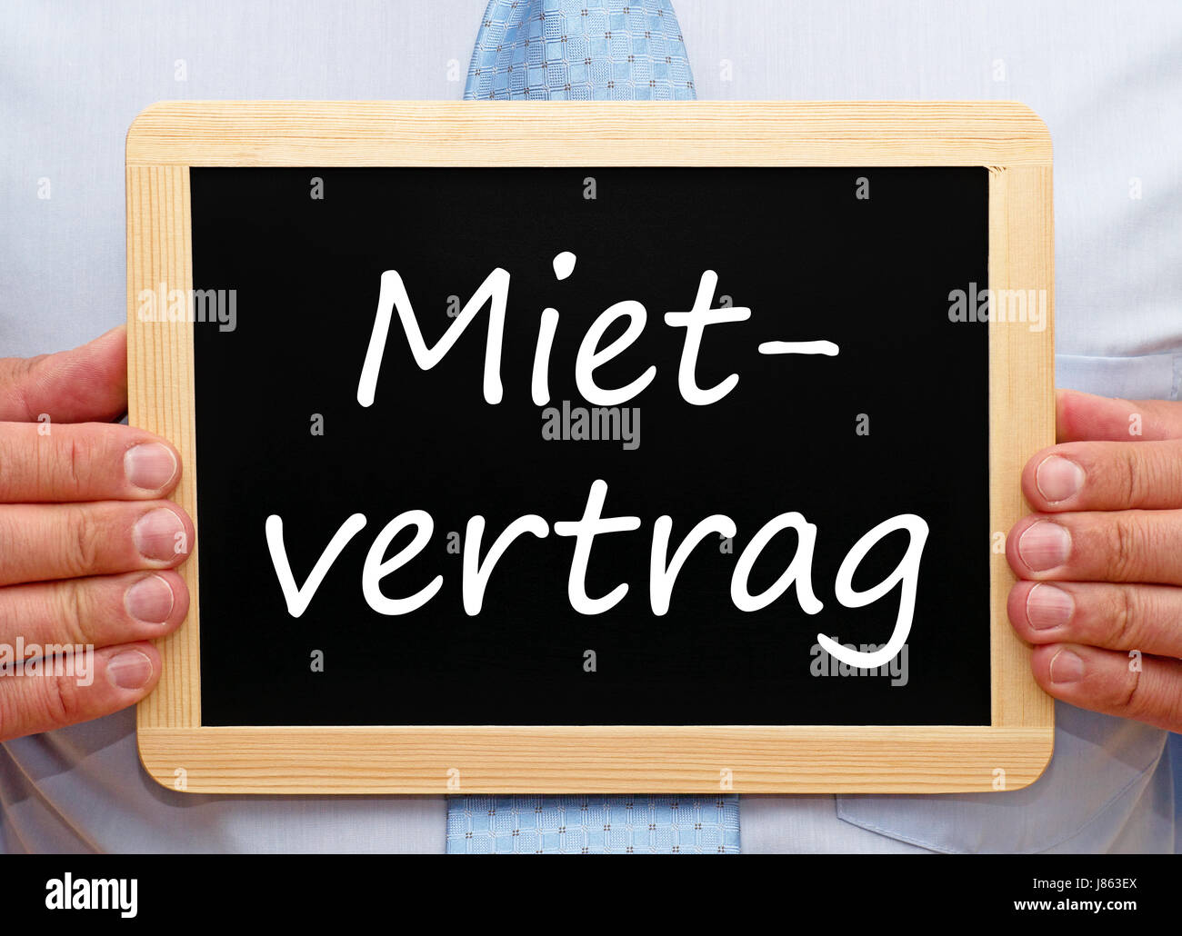 Locazione - uomo con Blackboard Foto Stock