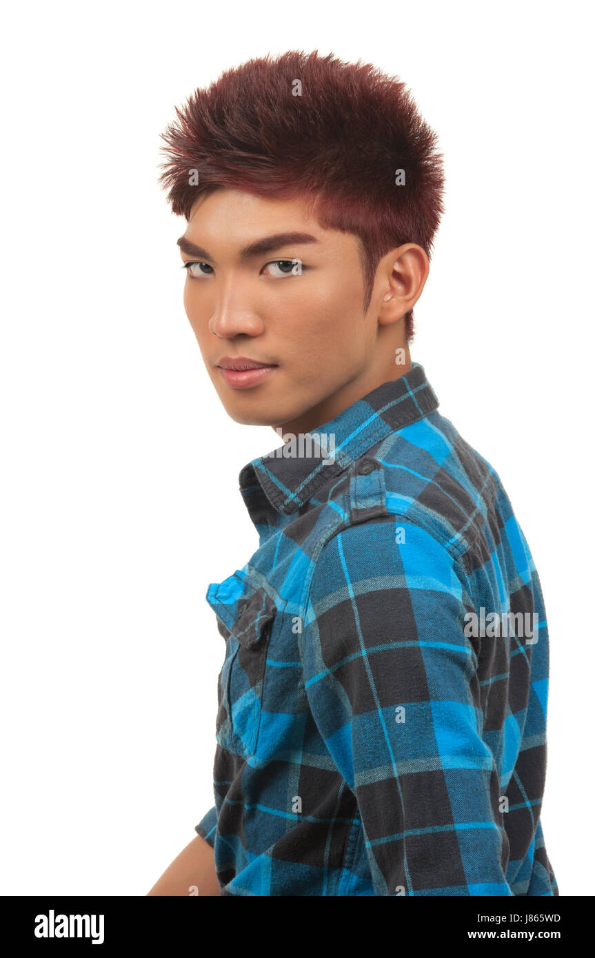 Taglio di capelli asiatici taglio di capelli belli foto modello Modello di  moda capelli maschio teen Foto stock - Alamy