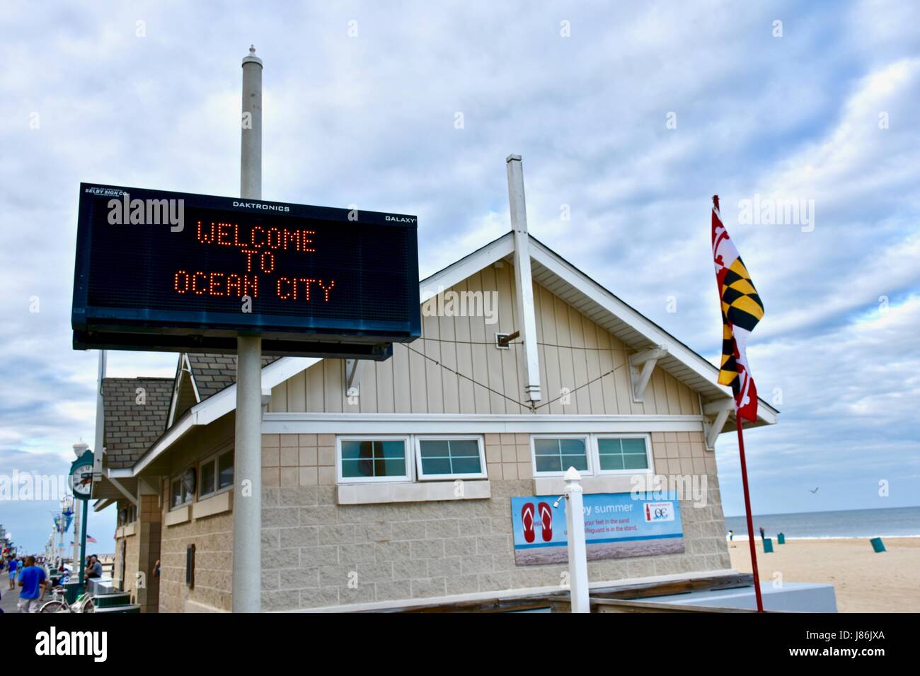 Ocean City, Maryland. 27 Maggio, 2017. Benvenuto a Ocean City segno sulla boadwalk. Photo credit: Jeramey Lende/Alamy Live News Foto Stock