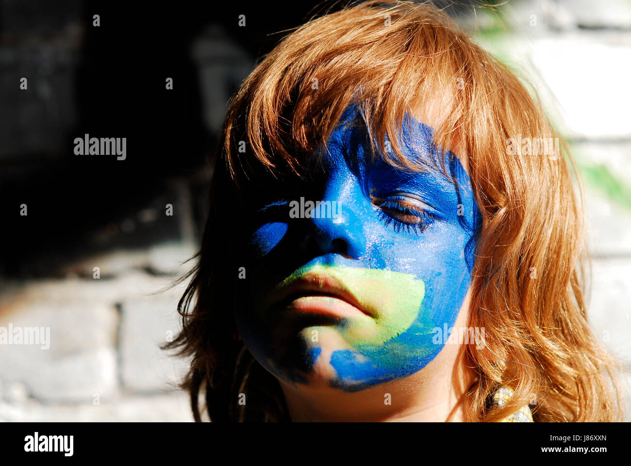 Ritratto, Bambini Ritratto, rouge, nonostante i bambini compongono, maschera, Foto Stock