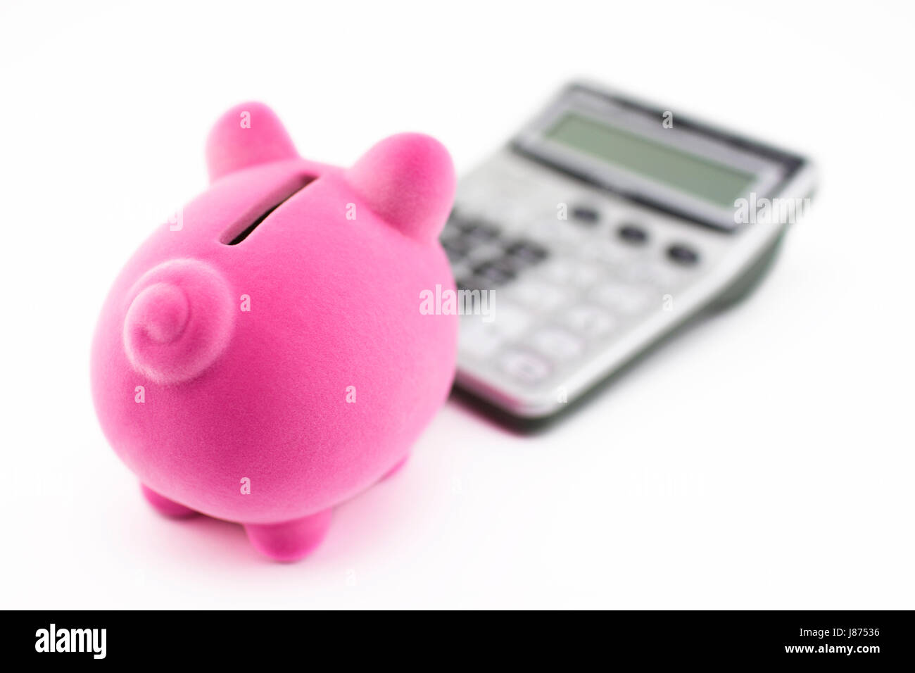 Banca, istituto di credito, economico, isolato, calcolatrice, animale, Coin, Foto Stock