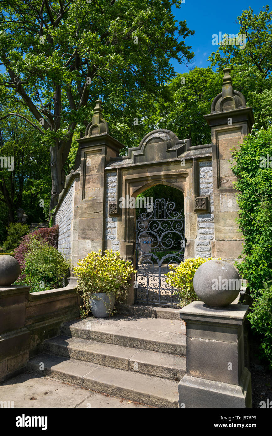 Thornbridge alle prese hall gardens vicino grande Longstone, Derbyshire, in Inghilterra. Foto Stock