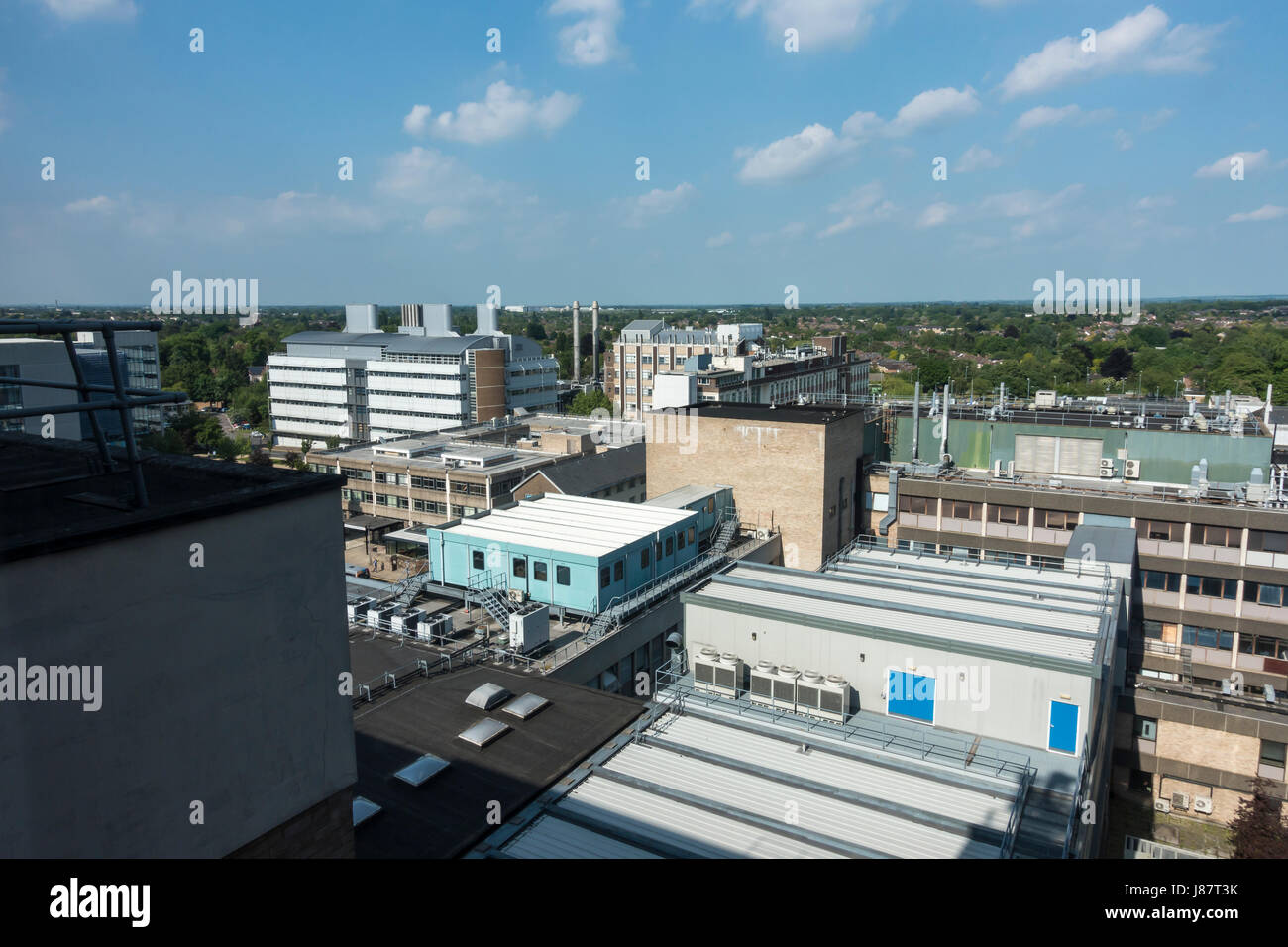 Nord-est Vista da Addenbrookes decimo piano window Foto Stock