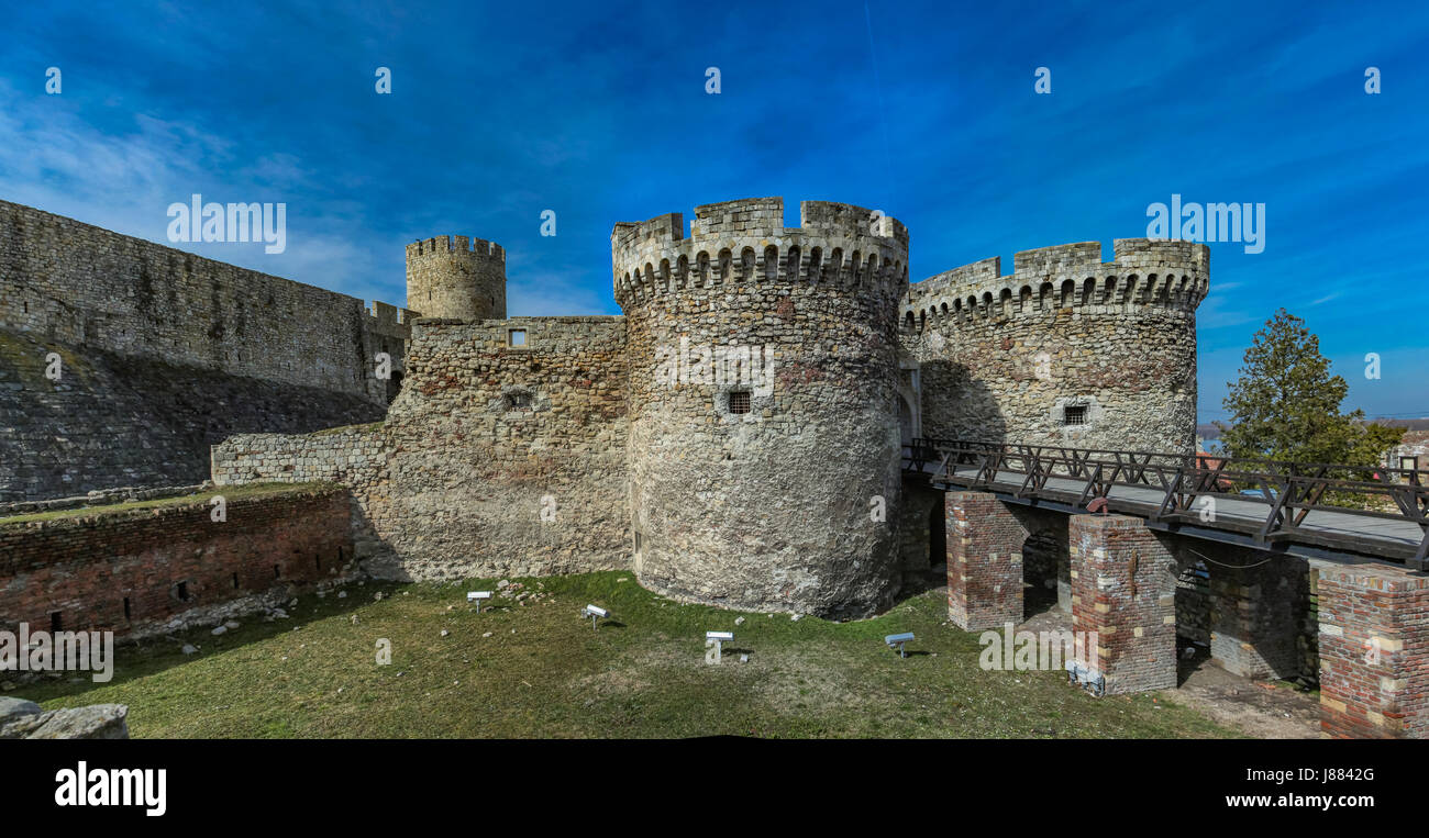 Dettaglio della fortezza di Kalemegdan a Belgrado in Serbia Foto Stock