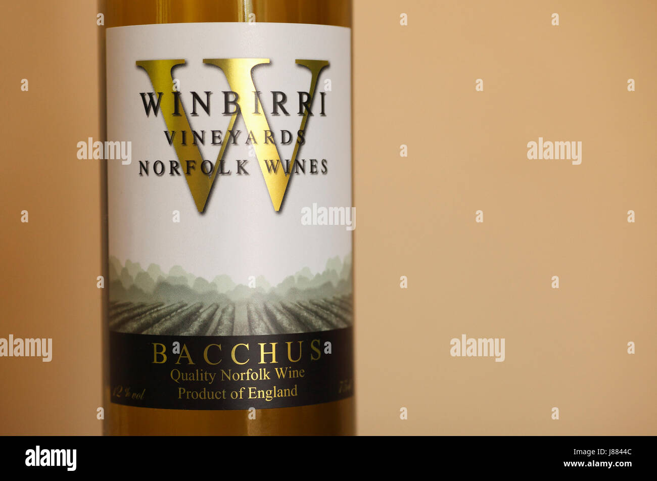 Una bottiglia di vigneti Winbirri Bacco premiato il vino bianco. Foto Stock