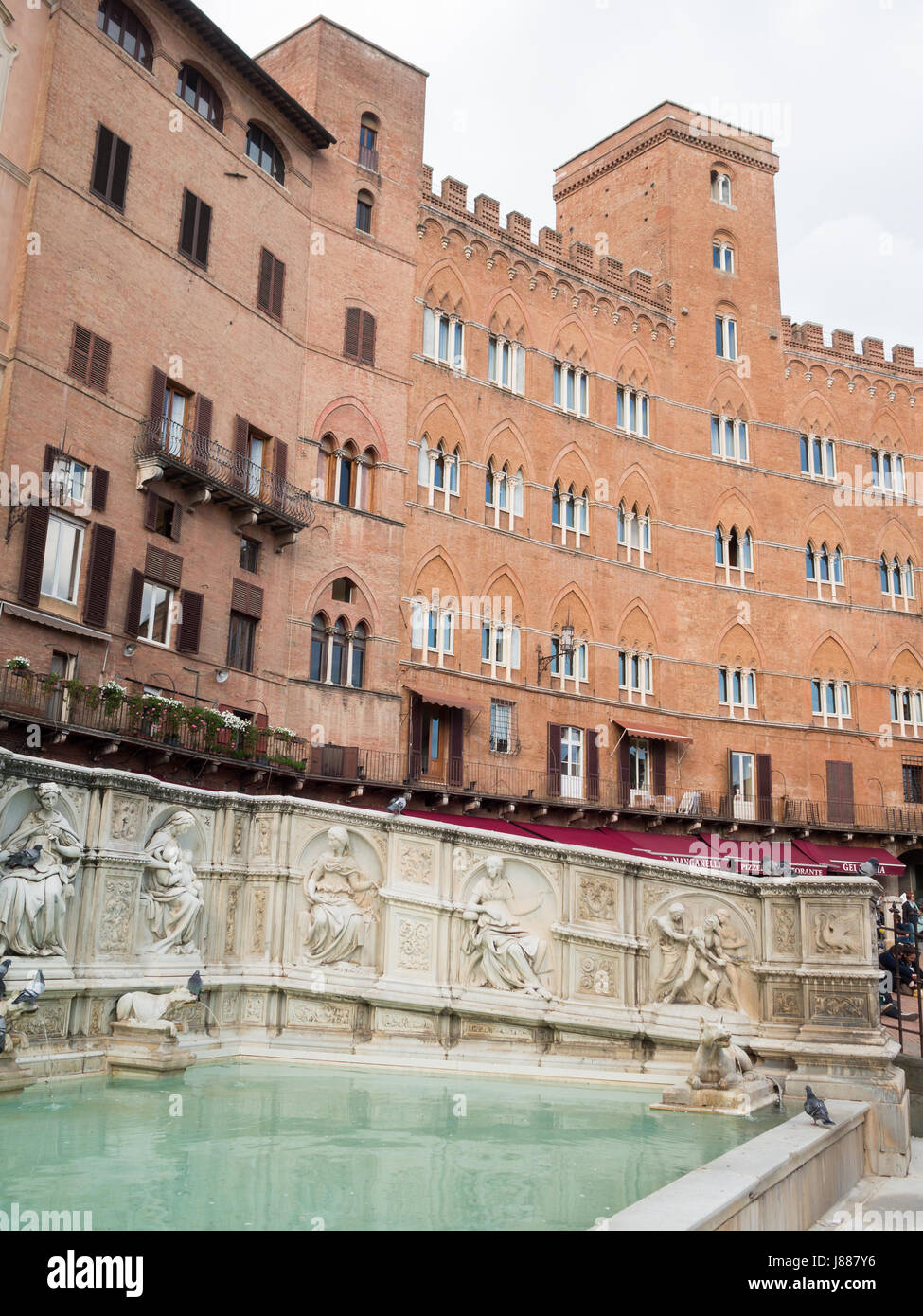 Fonte Gaia, Piazza del Campo a Siena Foto Stock