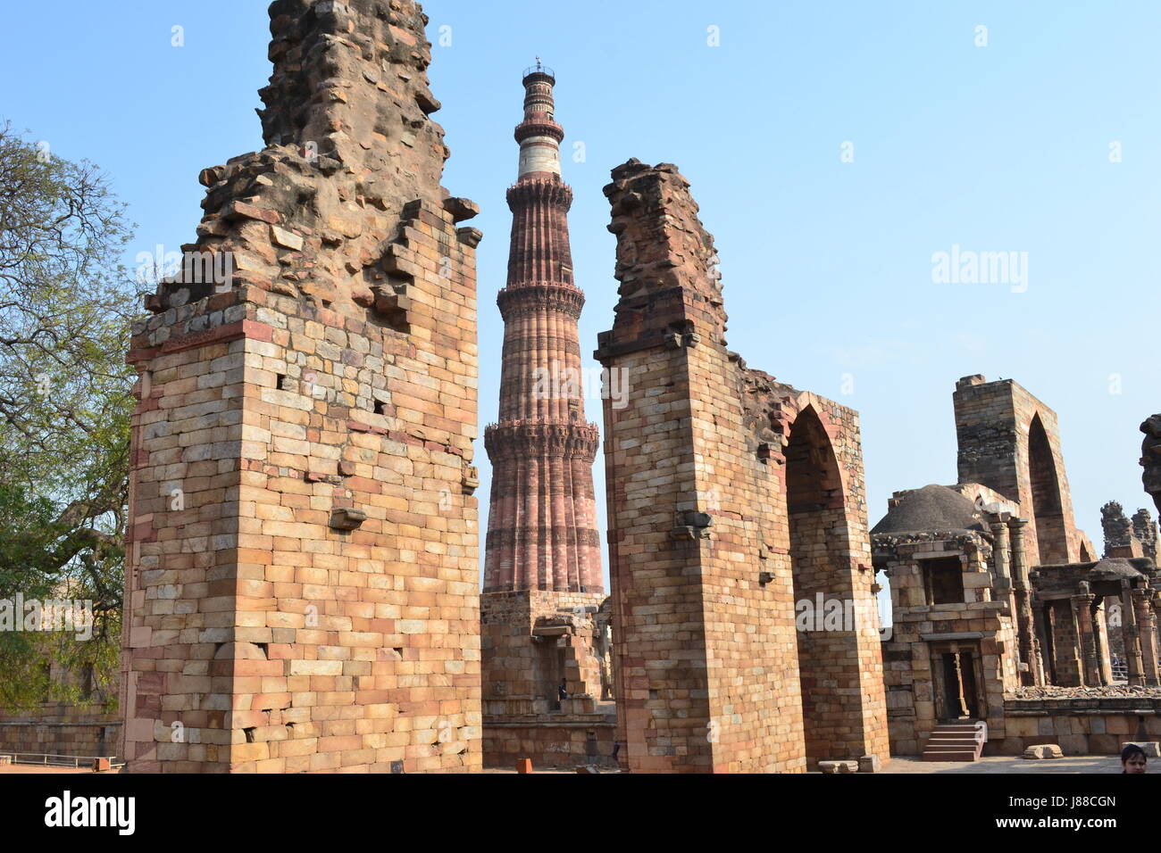 Qutab Minar - indipendente alto Foto Stock