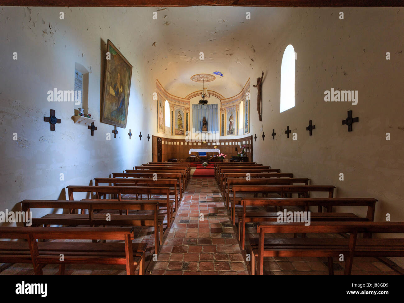 Francia, Landes, Bascons, Notre Dame de la Course cappella del landaise Foto Stock