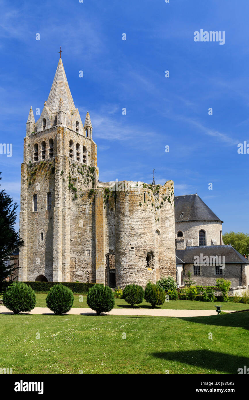 Francia, Loiret, Meung-sur-Loire, Chiesa di Saint-Liphard Foto Stock