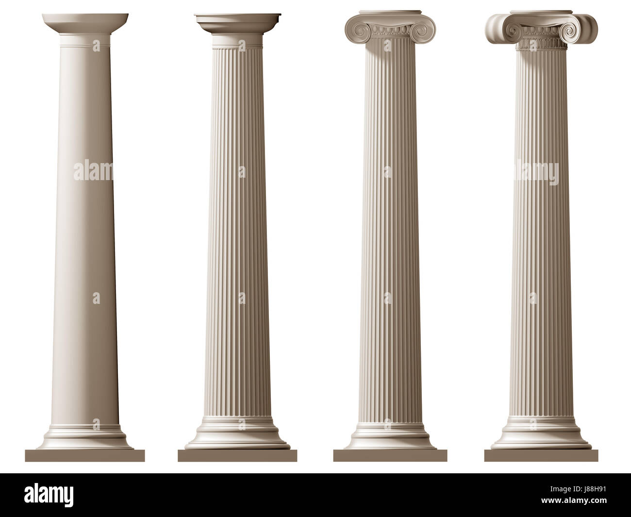 Costruzione di stile, architettura in stile architettonico, una colonna romana, ionici, Foto Stock