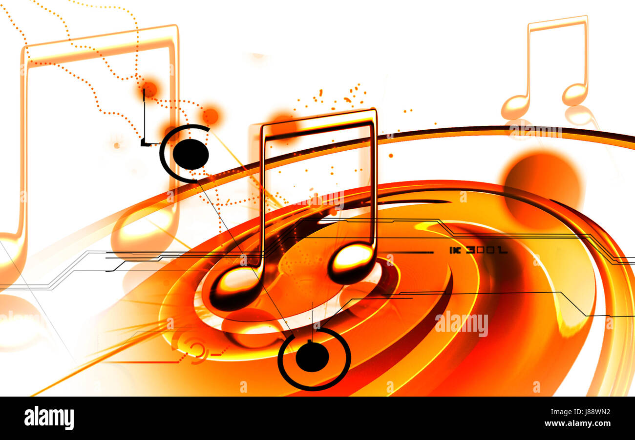 Intrattenimento, musica, suono, musicale, grafica a colori, illustrazione, digitale Foto Stock