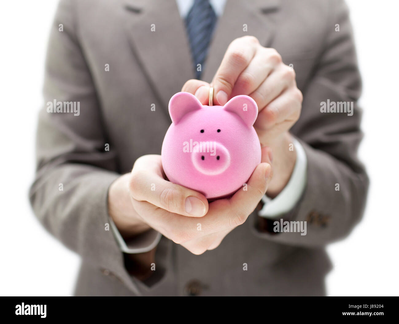 Banca, istituto di credito, uomini, man mano, isolato, Coin, salvare, giocattolo, Foto Stock