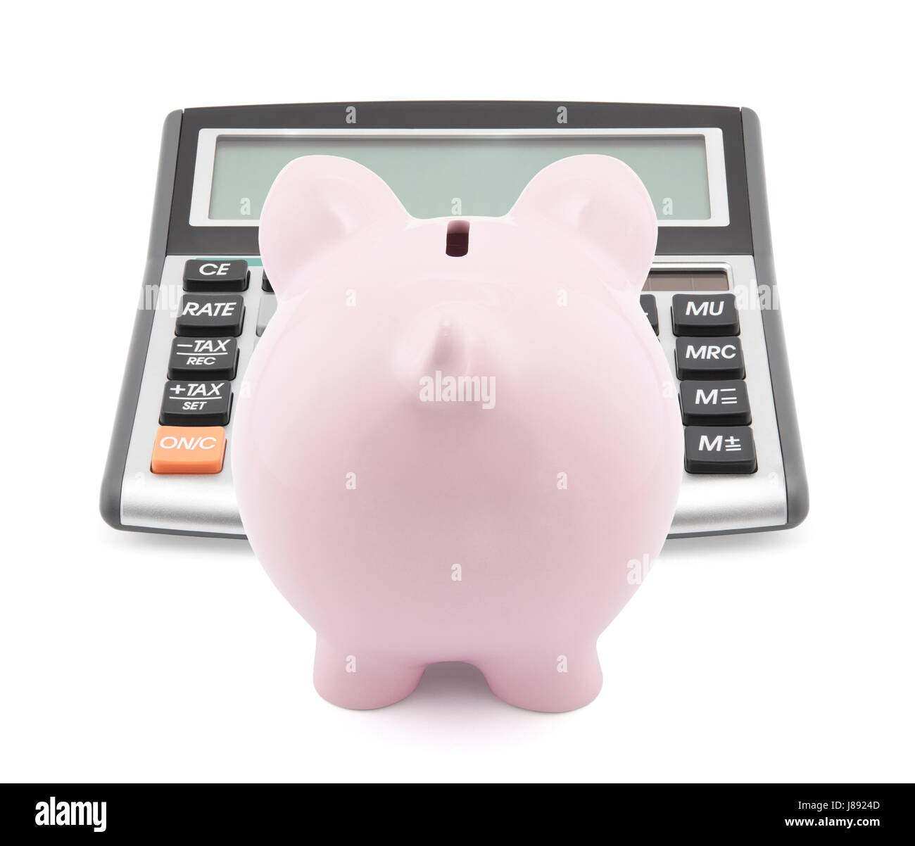 Banca, istituto di credito, economico, isolato, calcolatrice, salvare, budget, giocattolo, Foto Stock