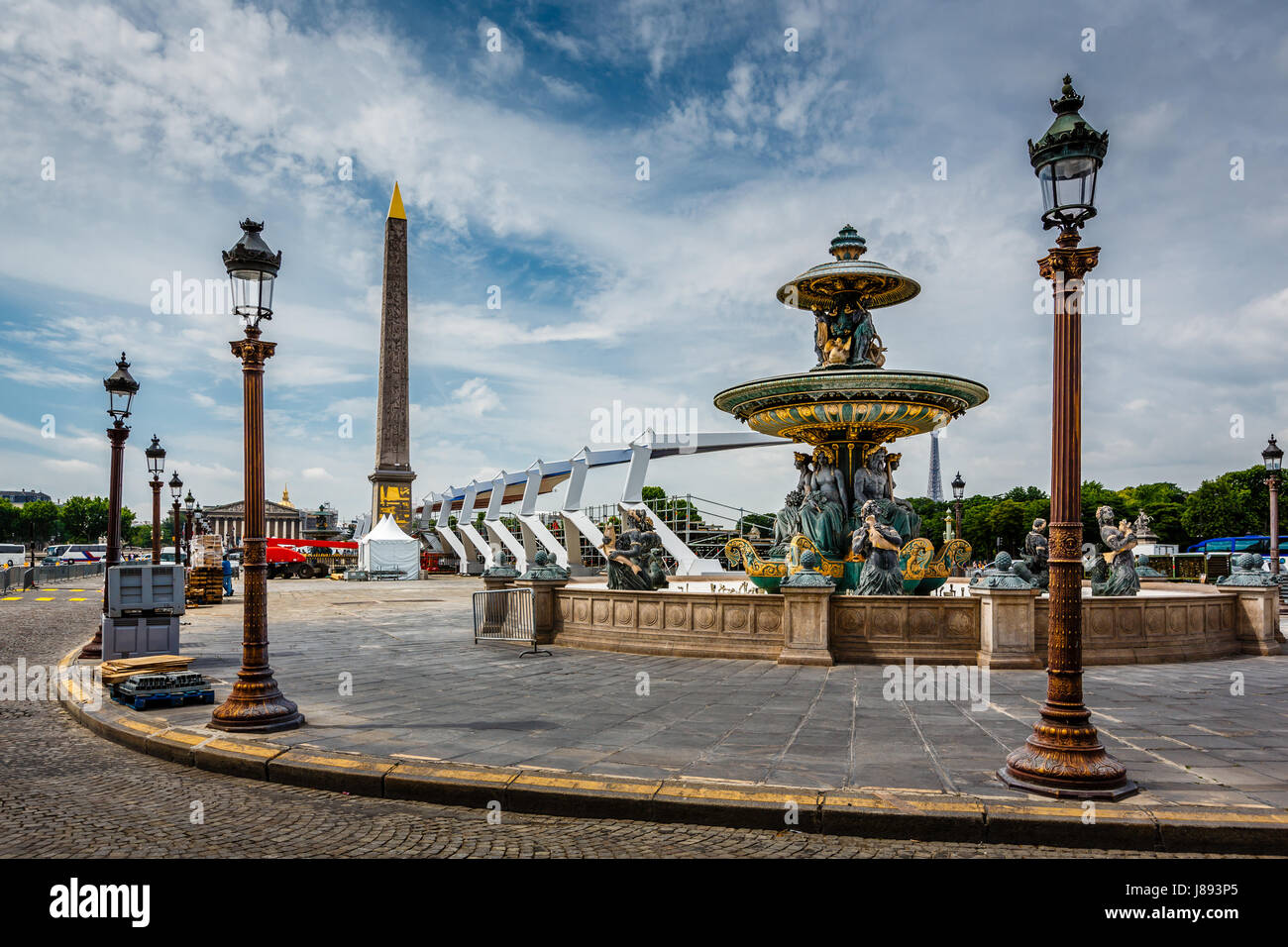 Place de la Concorde sul giorno di estate a Parigi, Francia Foto Stock