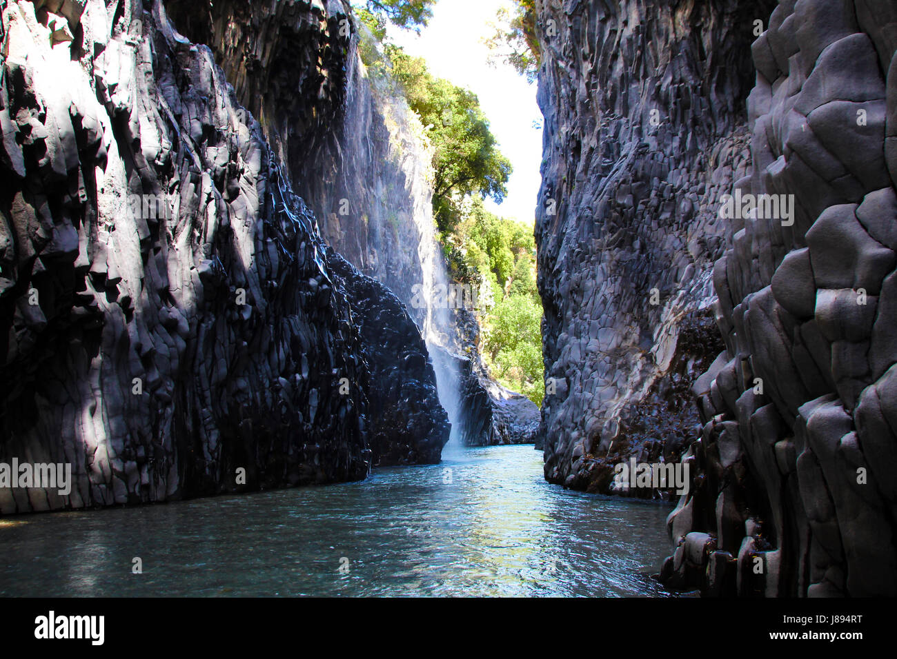 Gola dell'Alcantara, Sicilia, Italia Foto Stock