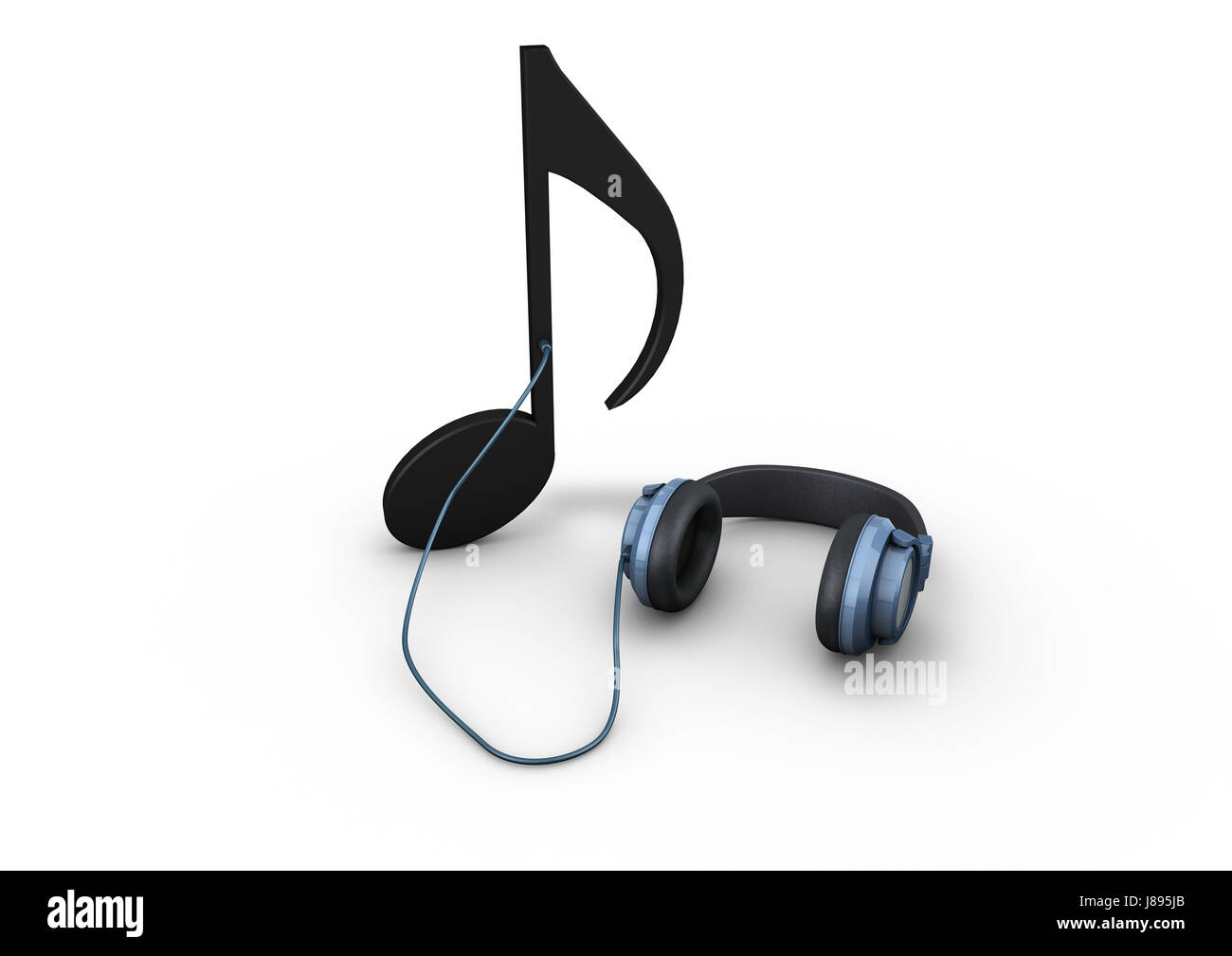 Musica, nota, auricolari, cuffie, blu, musica, collegato, nota, cavo Foto  stock - Alamy