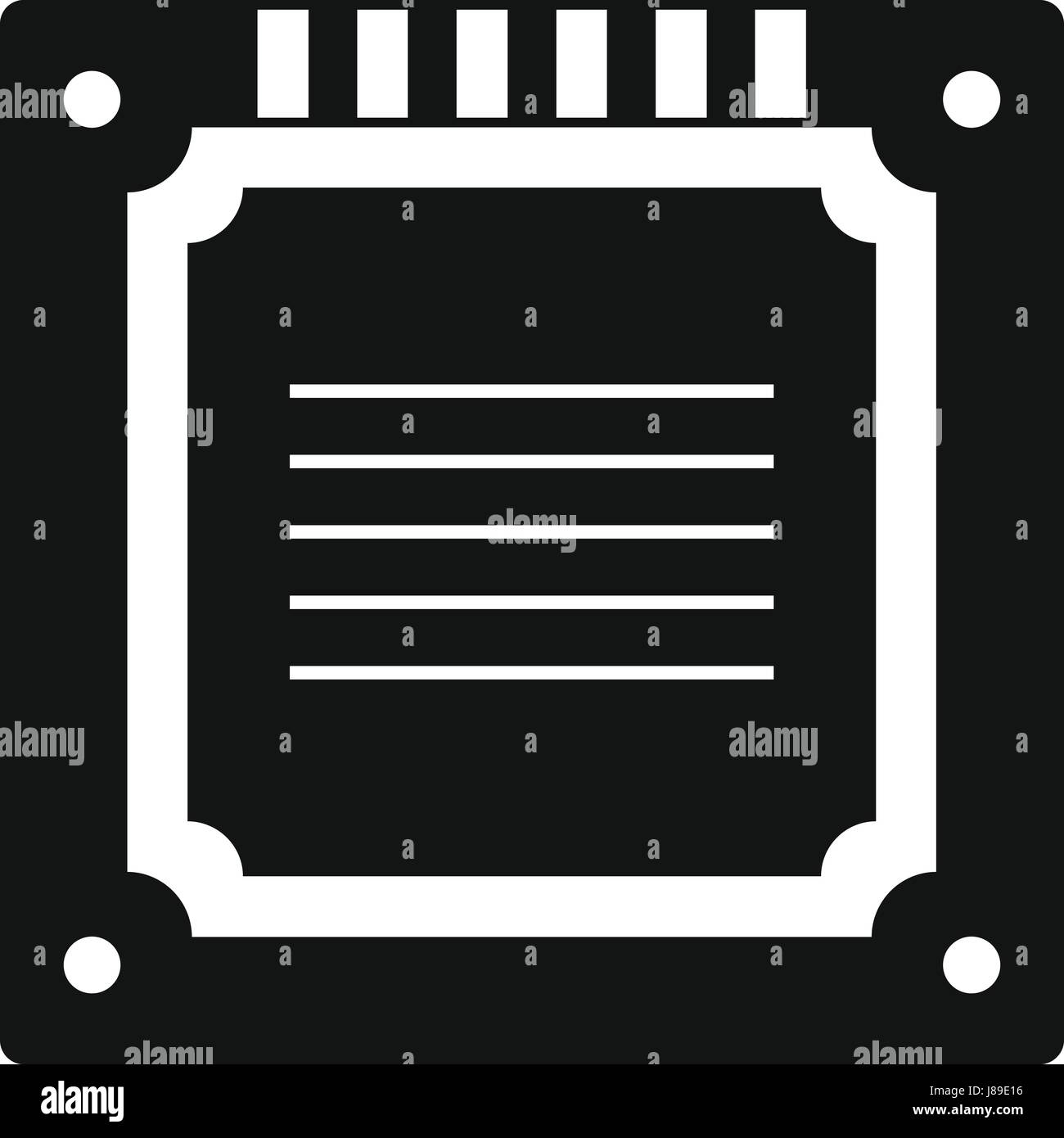 Moderne CPU multicore icona semplice Illustrazione Vettoriale