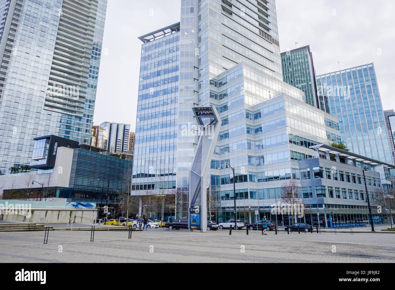 Gli edifici moderni nel centro cittadino di Vancouver - Vancouver - Canada - Aprile 12, 2017 Foto Stock