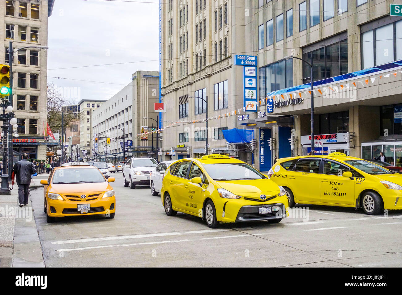 Taxi nella città di Vancouver - Vancouver - Canada - Aprile 12, 2017 Foto Stock
