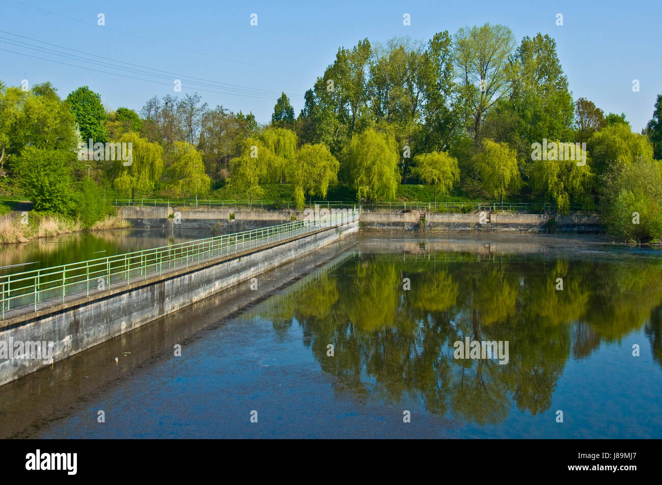 Parco, giardino, industriale, brilla, brilla, luminoso, Lucent, luce, sereno, Foto Stock