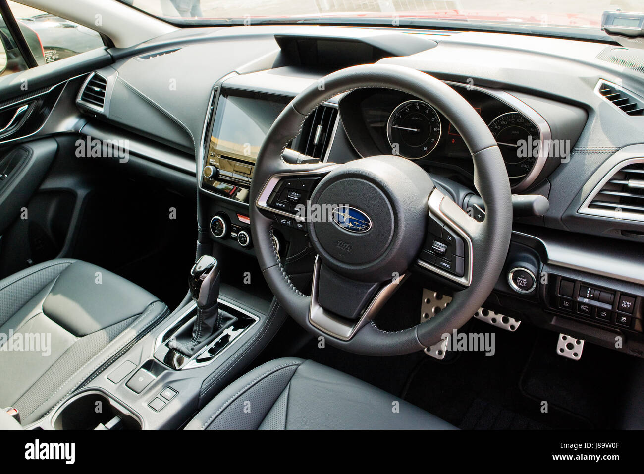 Hong Kong Cina Jan 13, 2017 : Subaru Impreza 2017 interni il Jan 13 2017 a Hong Kong. Foto Stock