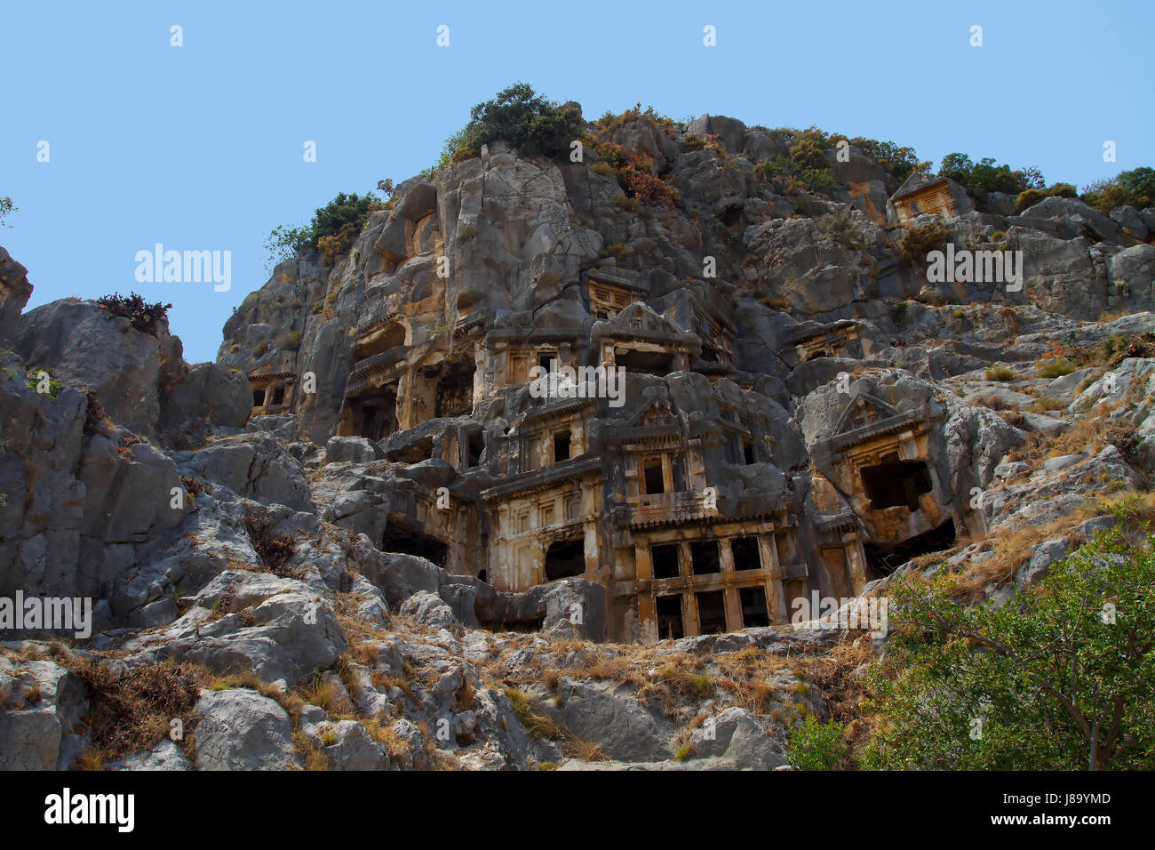 Myra tombe di roccia la Turchia Foto Stock