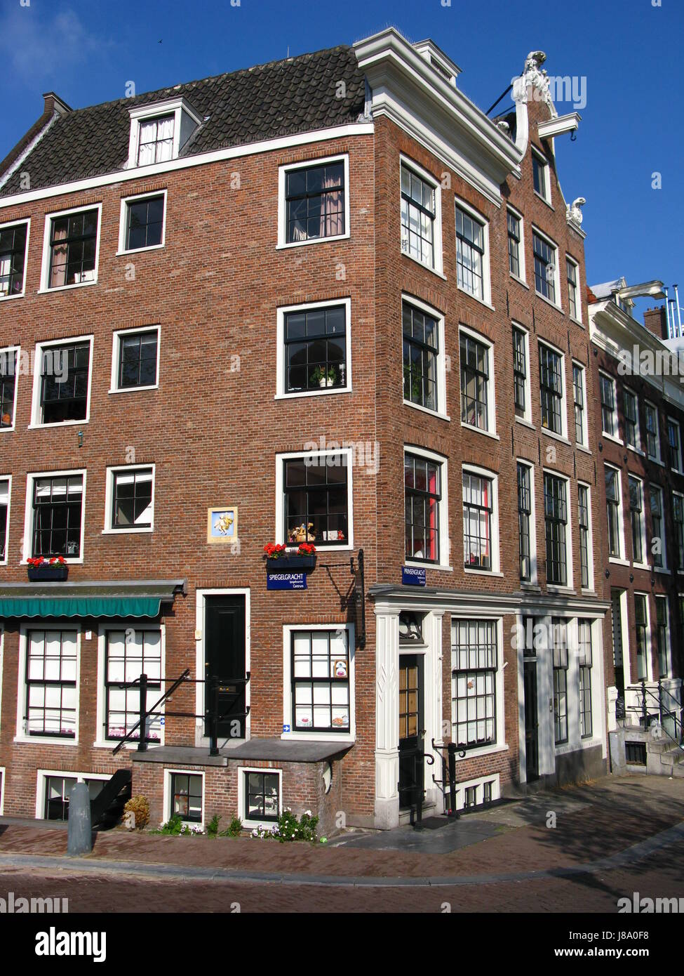 Amsterdam,eckhaus sul Prinsengracht Foto Stock
