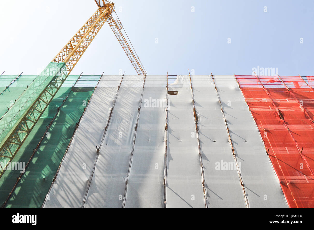 Esso, a bandiera italiana, nazionale, paese, nazione, l'Italia, edificio, verde, Foto Stock