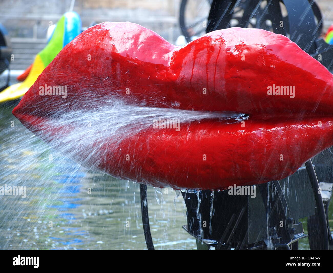 labbra rosse Foto Stock