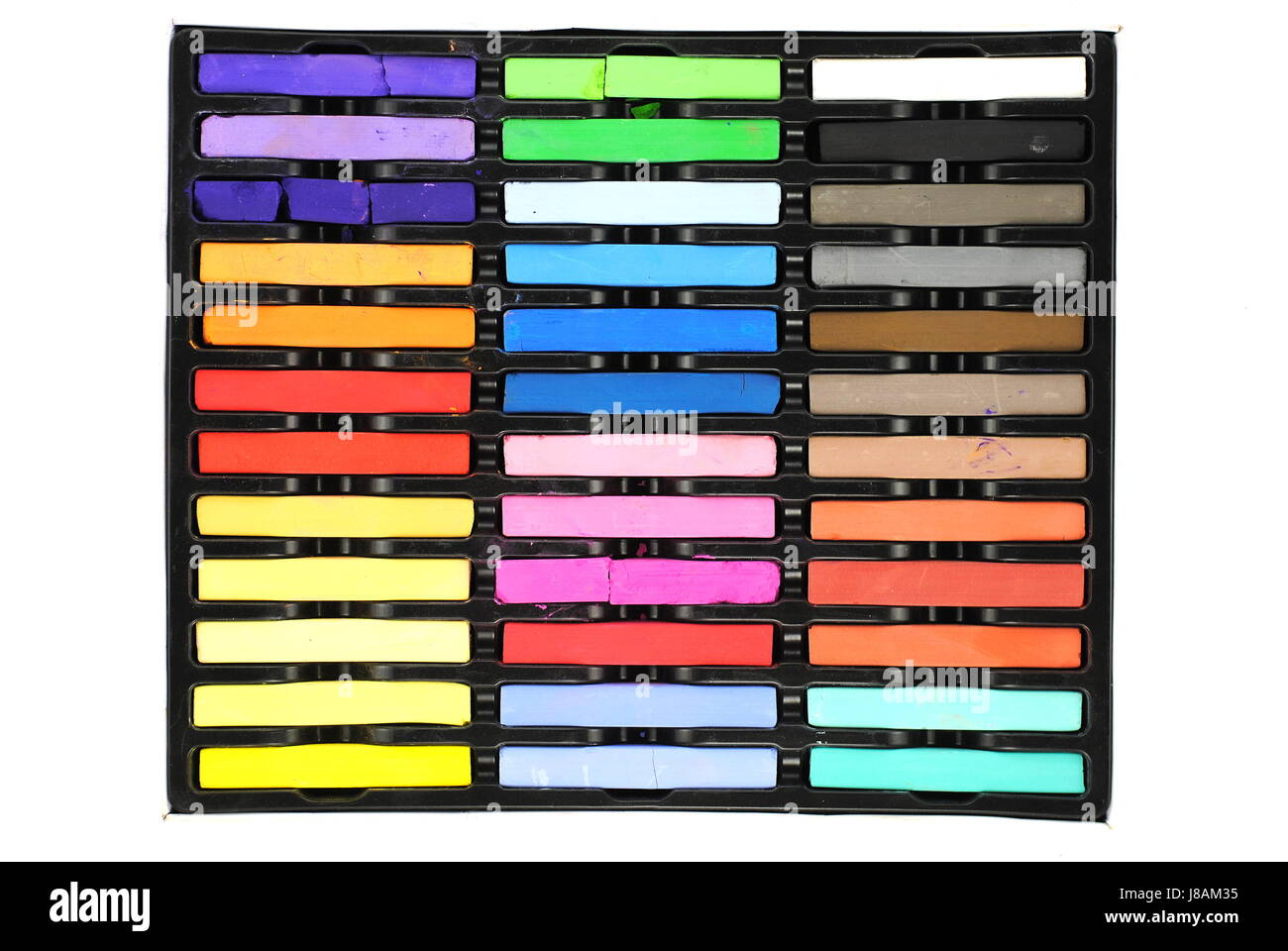 Scheda, colore, gesso, colorata, impostare, colore, disegno, blu, bordo, gioco, Foto Stock