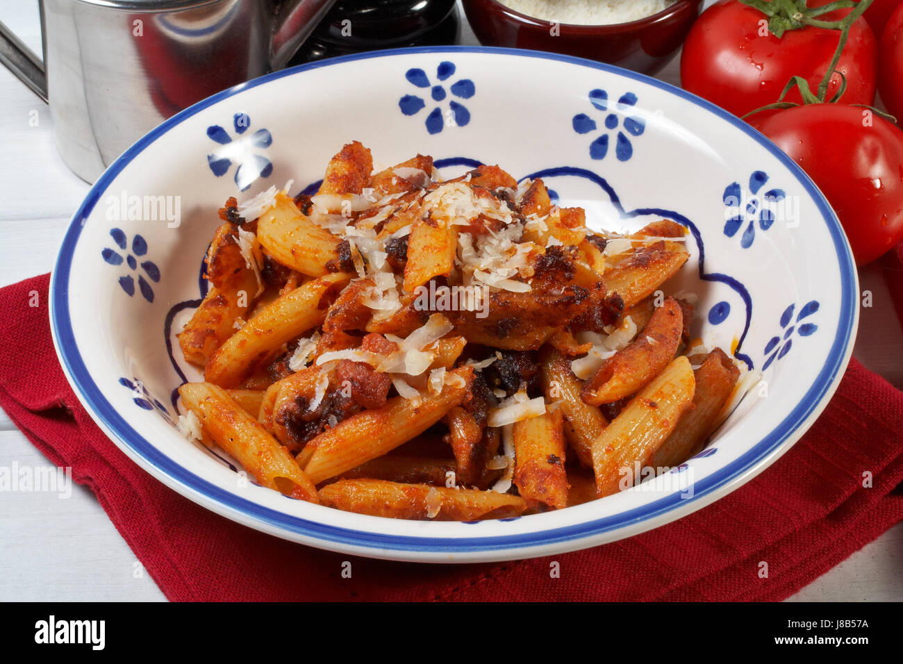 Italiano, formaggi, pasta di pomodoro fritto, ristorante, alimentari, aliment, pepe, Foto Stock