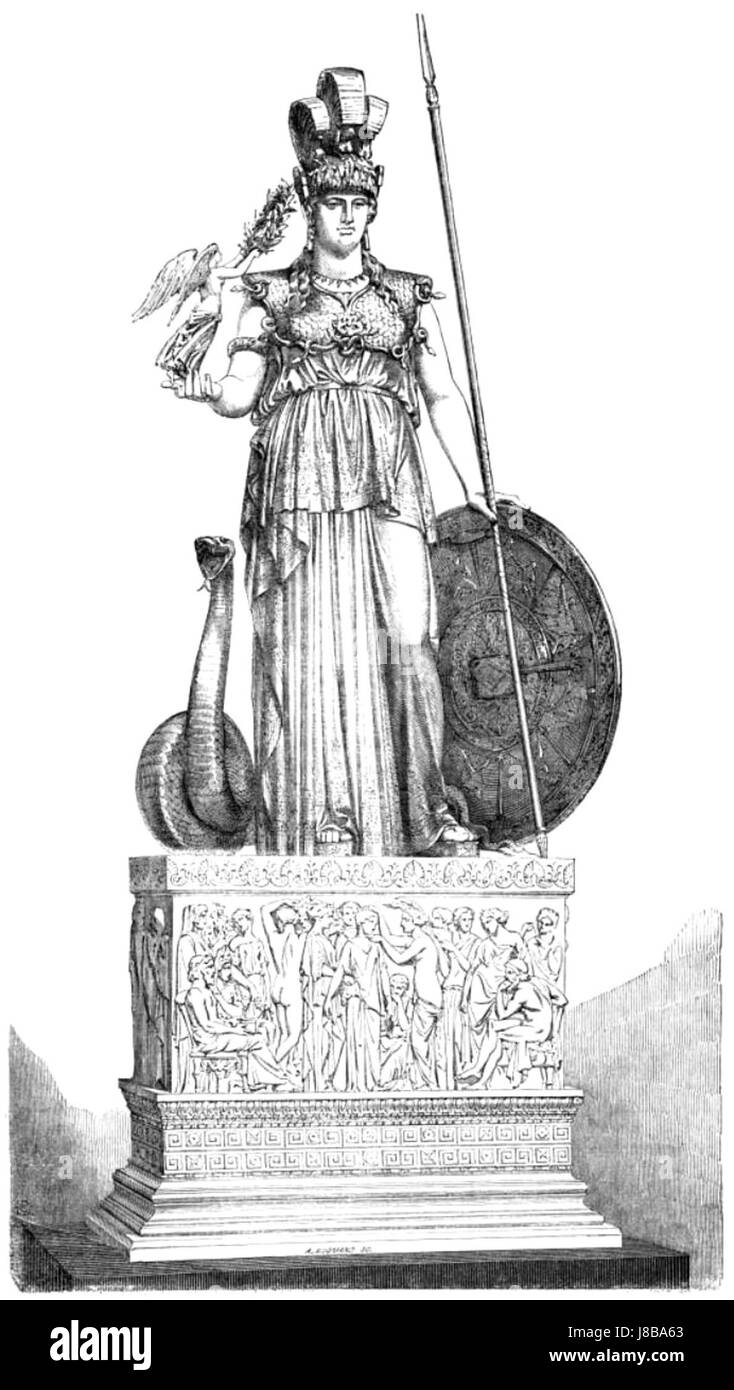 Minerva, una scultura di Simart, è stata presentata nella˜pittoresca â Magasin.â€™ il pezzo rappresenta la dea romana della saggezza e della guerra, mostrando uno stile artistico neoclassico popolare nel XIX secolo. Foto Stock