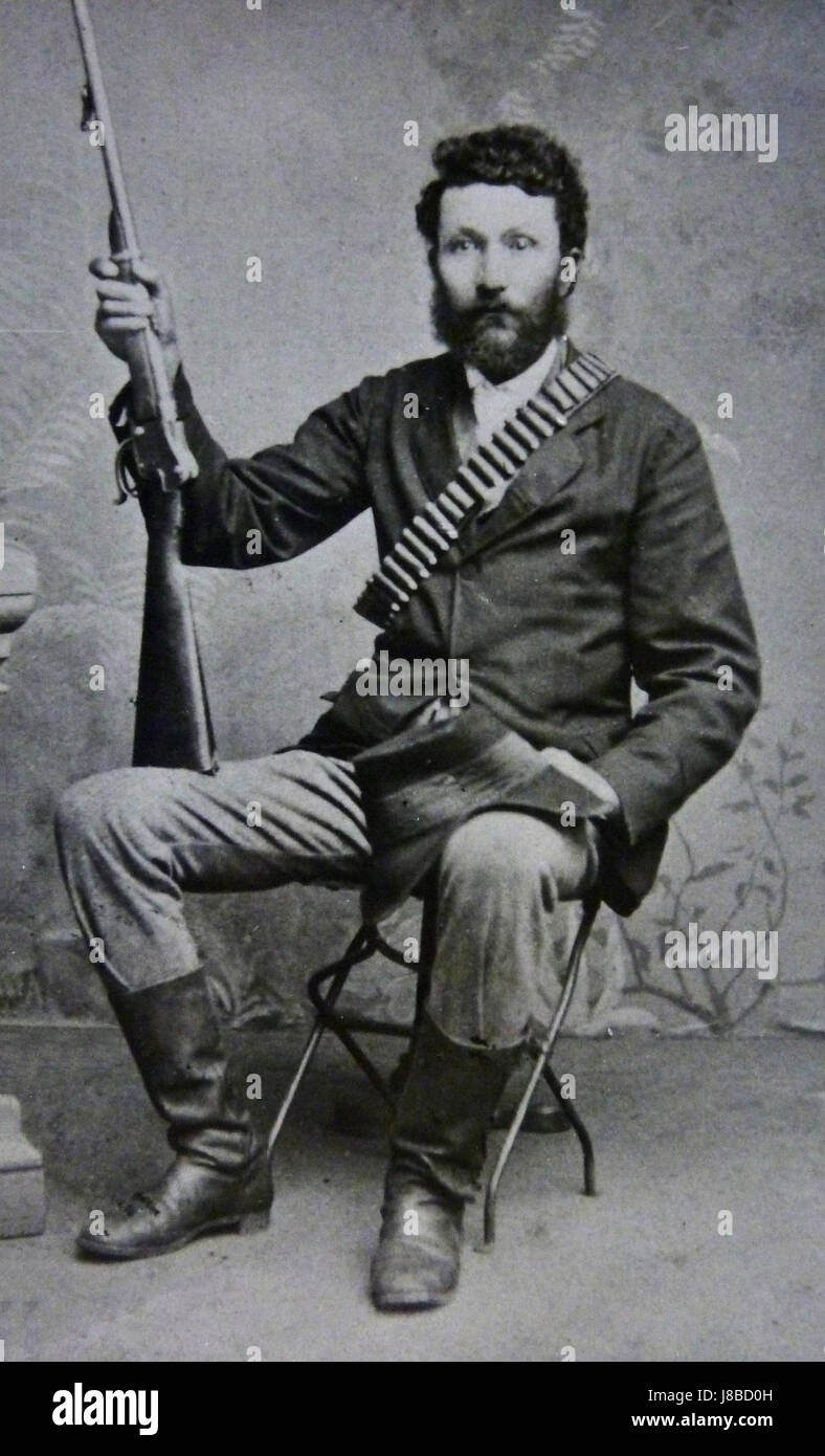 Si riferisce a Kmdt SPE Trichard, una Naturellekommissaris (commissario naturale) di Middelburg, una posizione nella Zuid-Afrikaansche Republiek (ZAR), un'ex repubblica boera indipendente in Sudafrica. Foto Stock