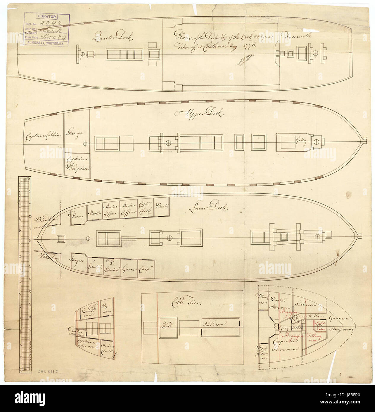 HMS Lark (1762) Foto Stock