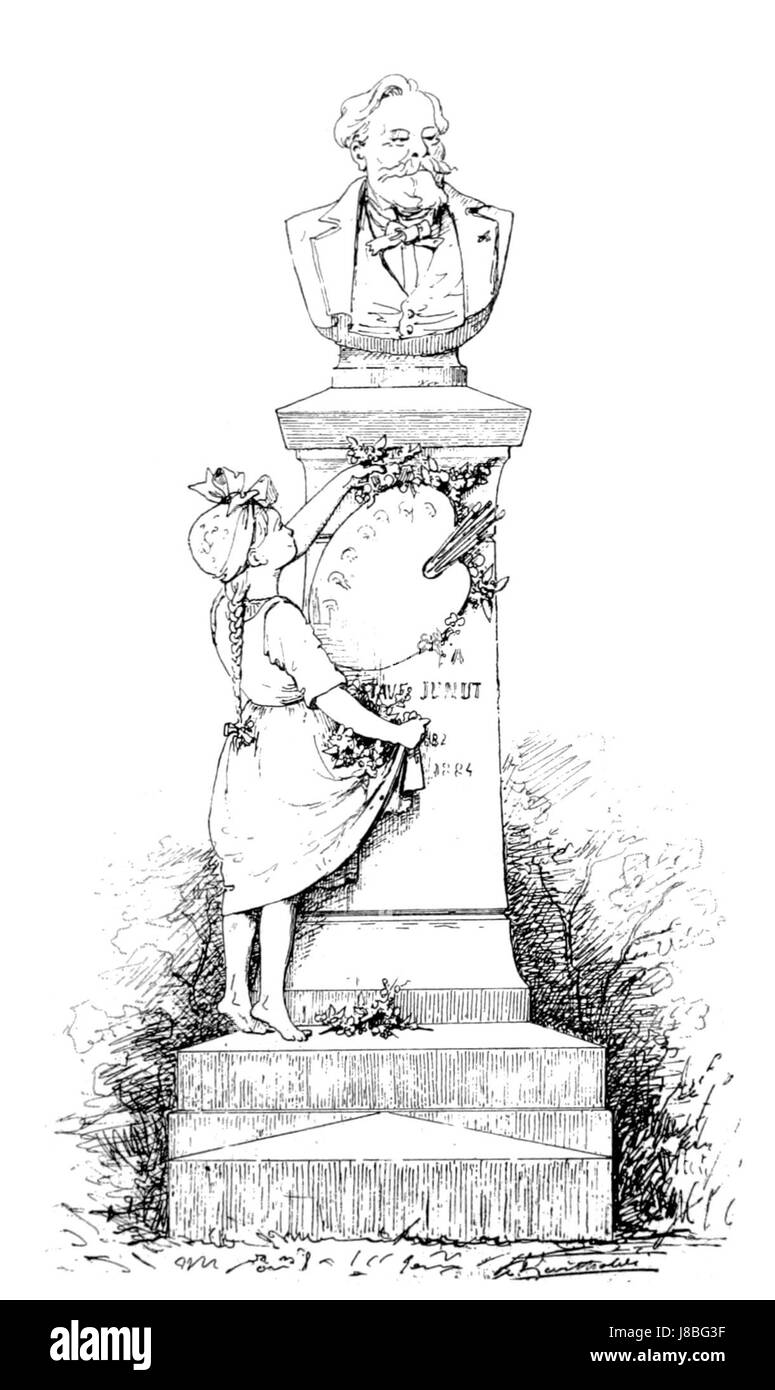 Il *Monument de Gustave Jundt* di F.A. Bartholdi onora una figura di spicco della storia francese. Bartholdi, noto per la sua creazione della Statua della libertà, cattura l'eredità di Jundtâ con il suo caratteristico stile scultoreo, riflettendo sia il significato storico che la capacità artistica. Foto Stock