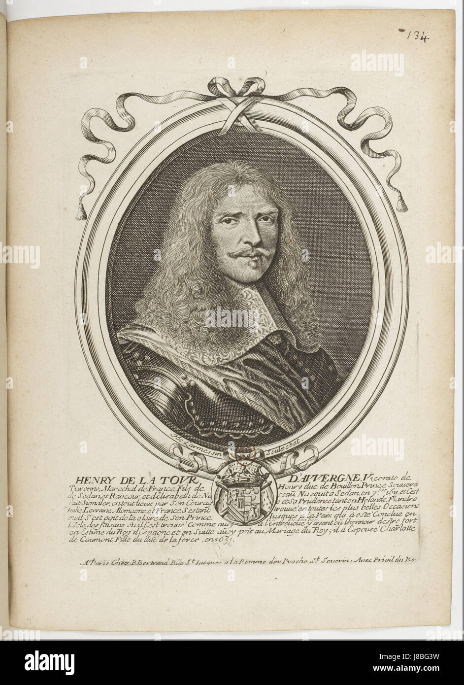 Estampes par Nicolas de Larmessin è una collezione di stampe dell'artista francese Nicolas de Larmessin, con Henri de la Tour d'Auvergne, un importante leader militare francese e vicomte de Turenne. Foto Stock