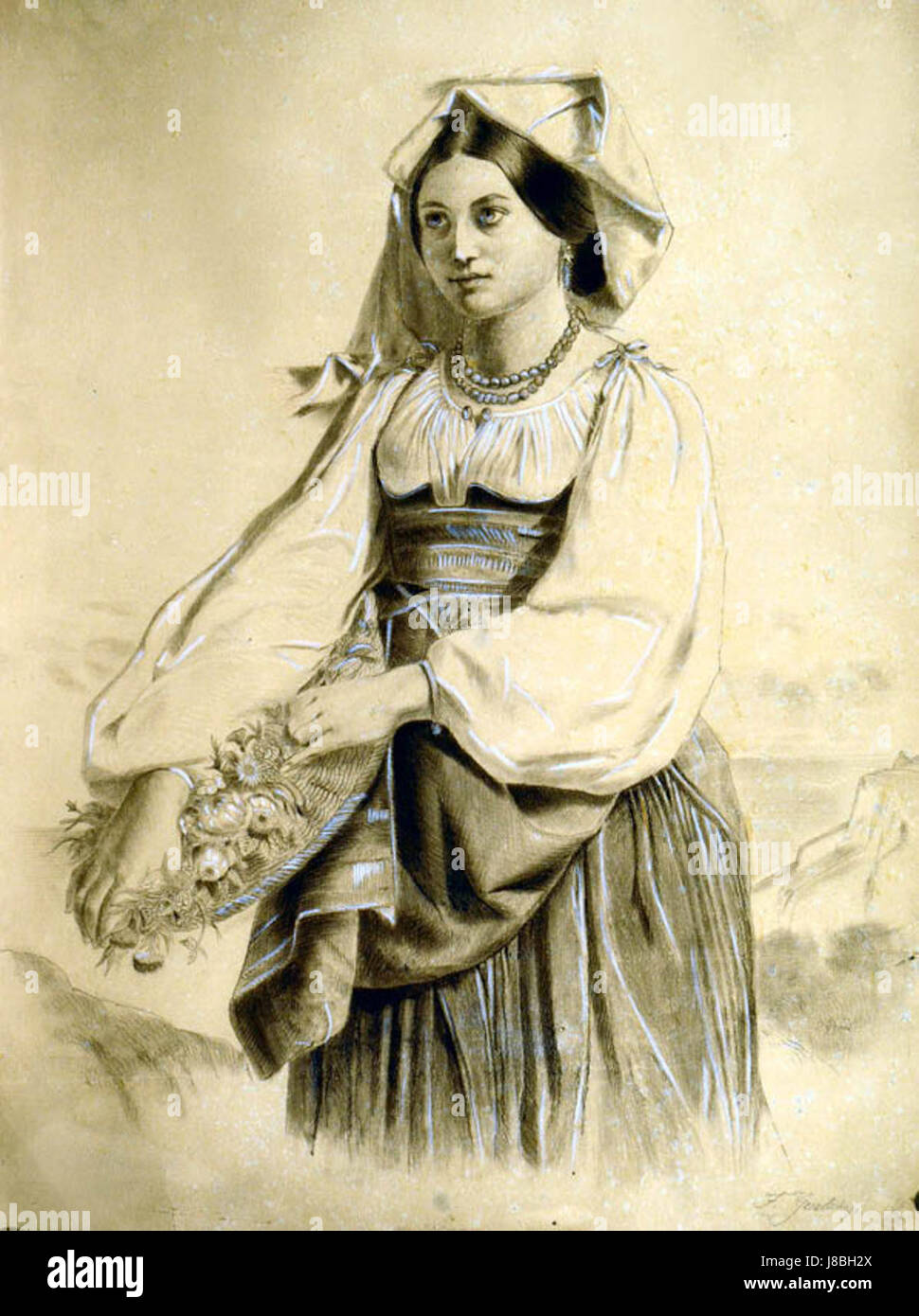 Questo potrebbe riferirsi a un'opera d'arte o a una figura storica associata al nome Friedrich Gesellschaft, potenzialmente del XIX secolo. Foto Stock