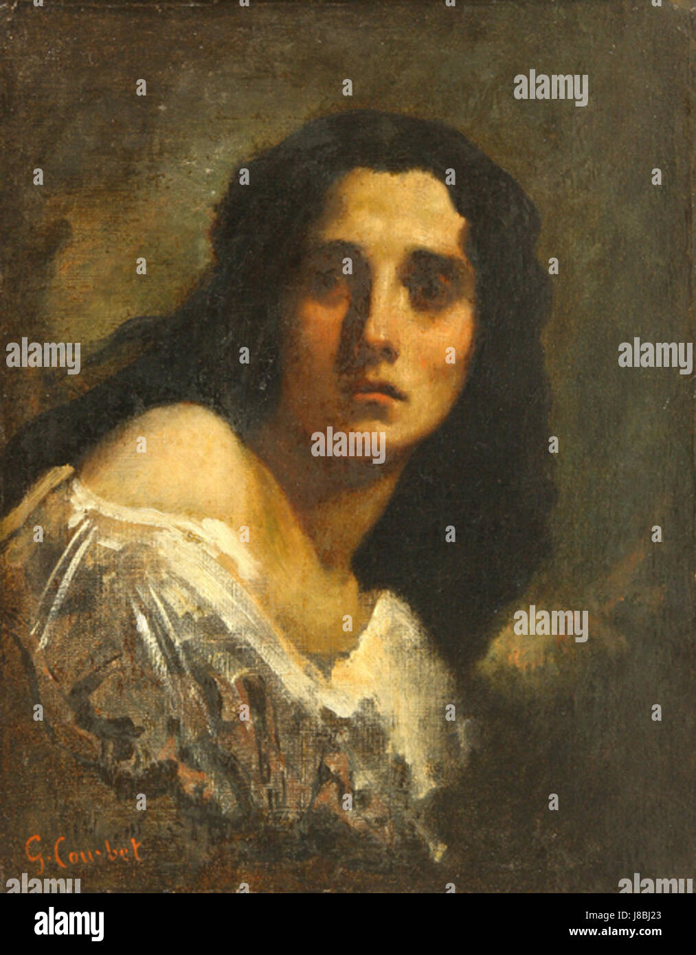 Questo è un ritratto dell'artista francese Gustave Courbet, che mostra la sua abilità nel catturare le sfumature dell'espressione umana. Il pezzo riflette l'approccio naturalistico di Courbet e la sua capacità di rappresentare emozioni reali e bellezze naturali. Foto Stock Questo è un ritratto dell'artista francese Gustave Courbet, che mostra la sua abilità nel catturare le sfumature dell'espressione umana. Il pezzo riflette l'approccio naturalistico di Courbet e la sua capacità di rappresentare emozioni reali e bellezze naturali. Foto Stock